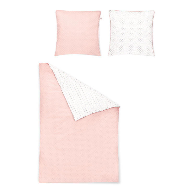 Varia Reversible Duvet Cover Set, 155 x 220cm - 1 Pillowcase (80 x 80 cm), Pink