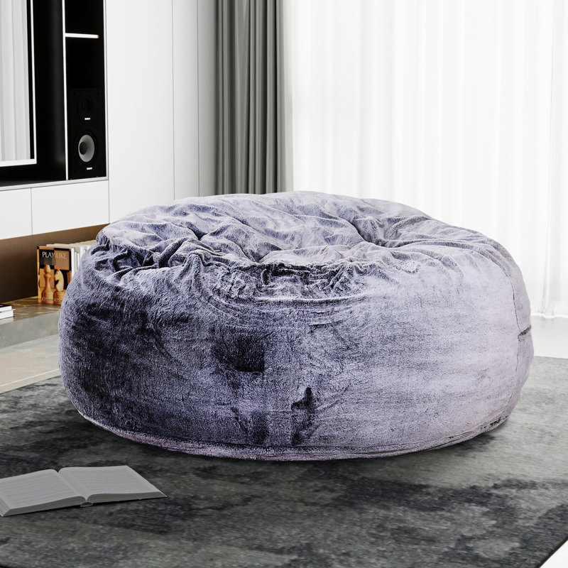 Fauteuil à billes mauve rond de 5 pieds avec mousse à mémoire de forme, rembourrage en mousse moderne, doux, sans accoudoirs et confortable, sans dossier
