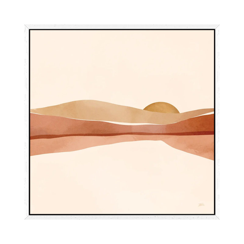 Blush Sunset 1 Piece Wall Art on Canvas, 45.72 cm H x 45.72 cm W, White Framed