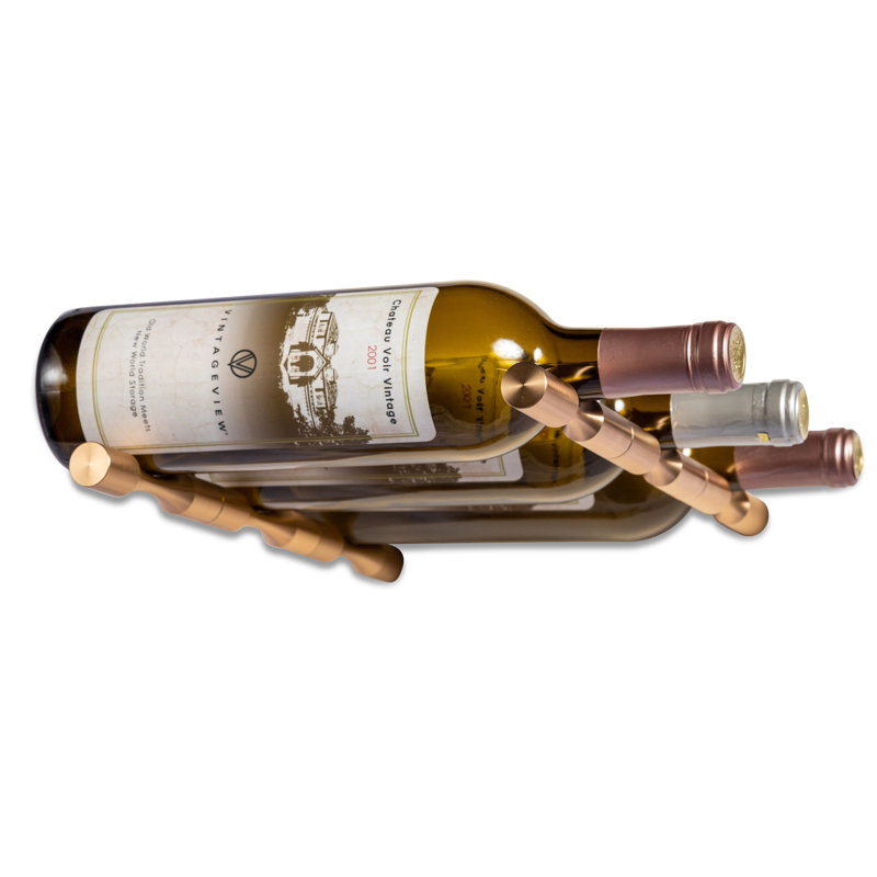 Support à vin mural pour 3 bouteilles Atilla, Bronze doré