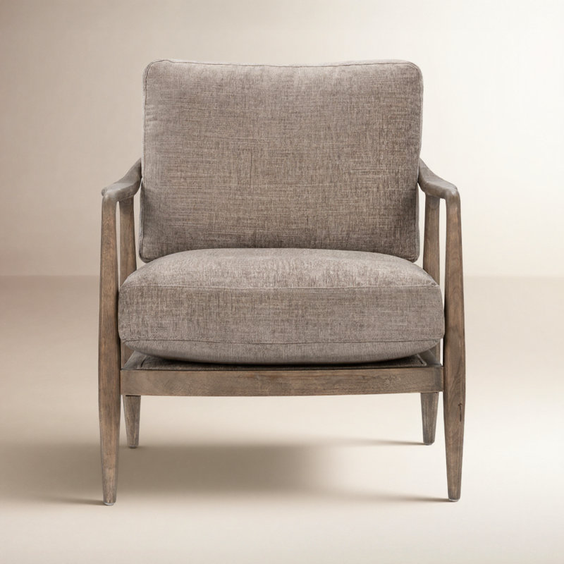 Armchair, Grayish Brown Polyester