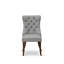 L'ensemble de salle à manger 5 pièces comprend une table ronde et 4 chaises rembourrées en similicuir gris clair avec dossier capitonné, noyer antique-1074924227-1074924254