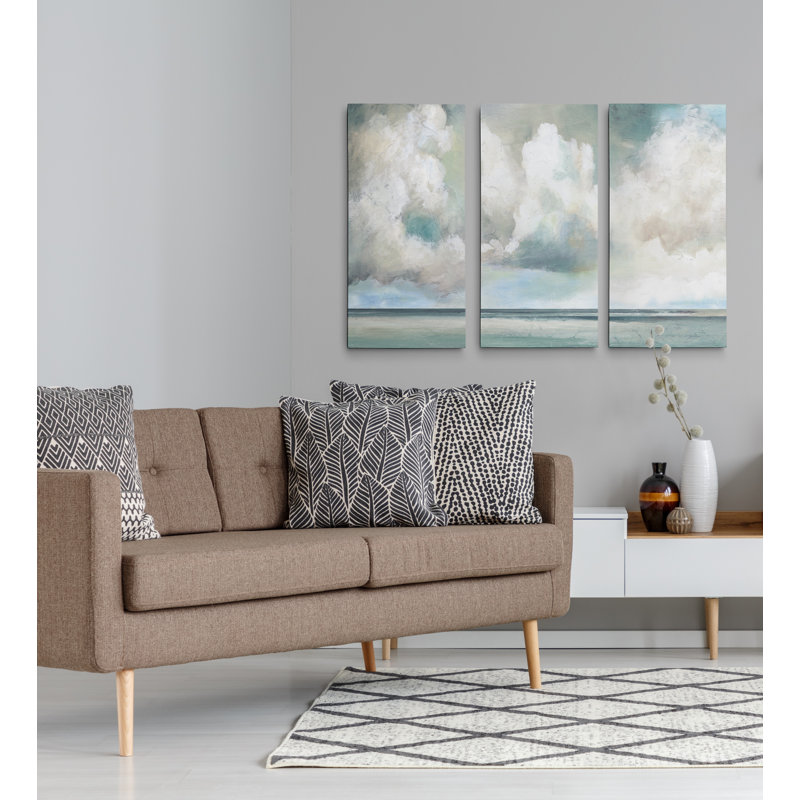 Cloudscape Vista I - Ensemble de 3 reproductions d'images sur toiles, H 40 po x l 80 po x P 1,5 po