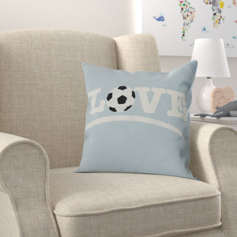 Goals, Gourds, And Gatherings Reversible Throw Pillow, 26" H x 26" W, Light Blue