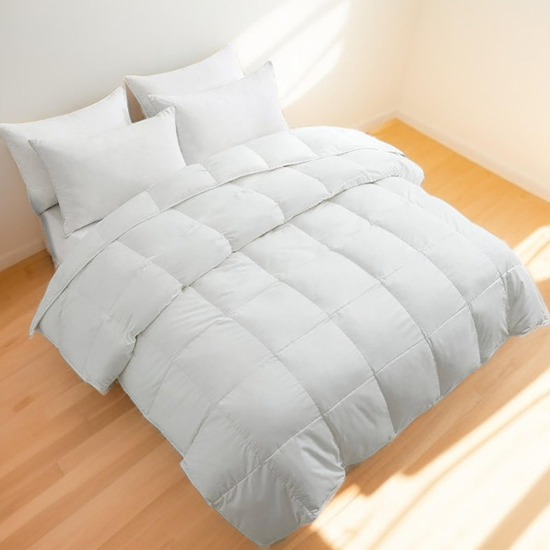Queen White Down Alternative Microfiber Comforter Set