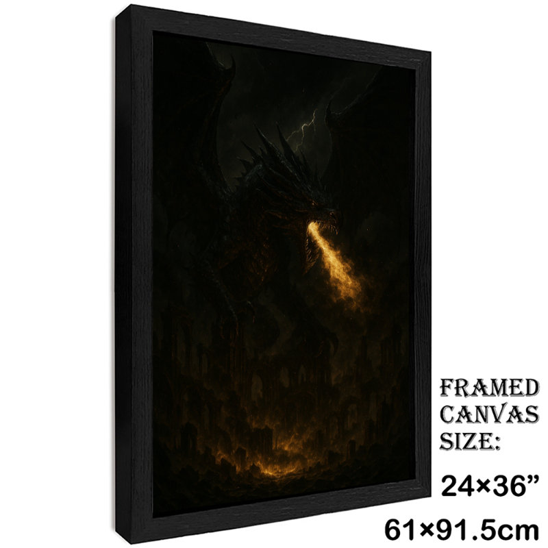 Art encadré noir, fantaisie sombre, cracheur de feu, art rétro, impressions encadrées, H 37 po x l 25 po