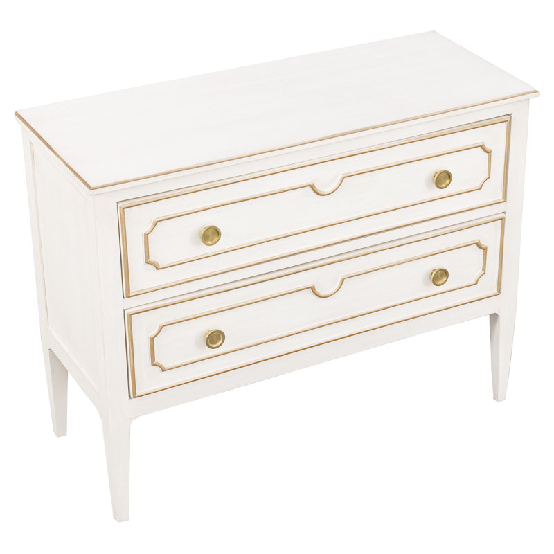 Camille 2 Drawer 44" W Dresser, Gold