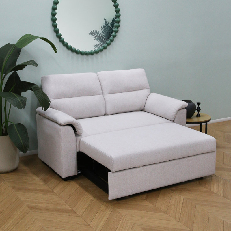 2 Seater Fabric Sofa Bed, Beige