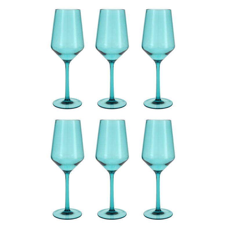 Fortessa Sole Outdoor Shatter Resistant BPA Free Premium Copolyester Plastic Drinkware 6 Pack, Yellow Sun, Sauvignon Blanc Glass