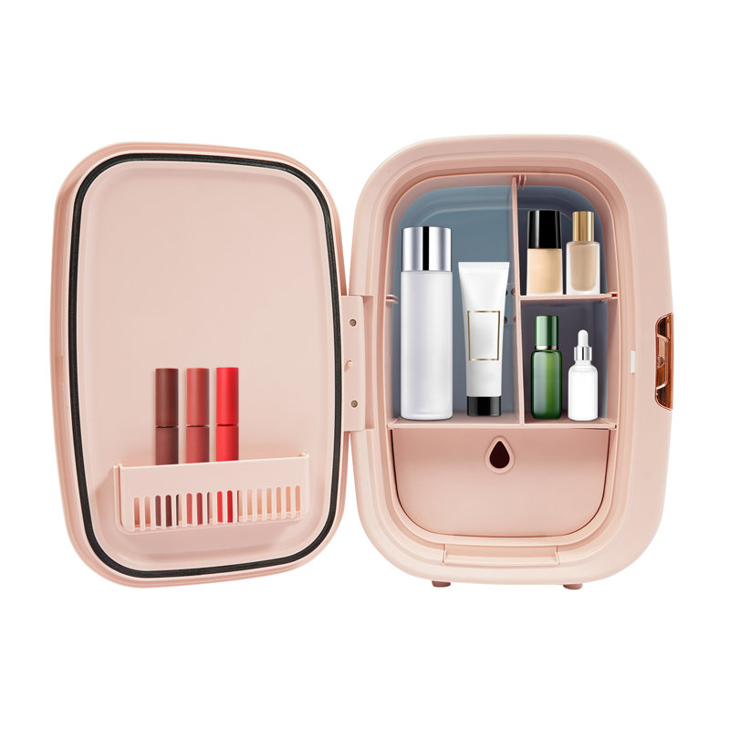 Compact Beauty Fridge For Makeup Lipstick Cosmetics Refrigerator, Pink