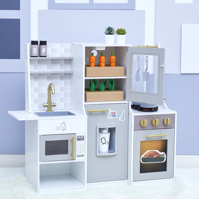 Cuisine de jeu moderne en bois Teamson Kids Little Chef Lyon, gris