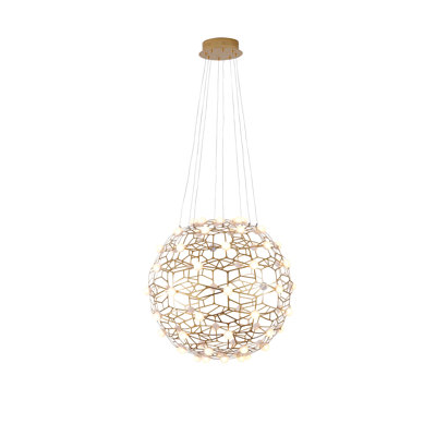Transitional LED Honeycomb Orb Chandelier
