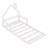 Wood Floor Bed With House-Shaped Headboard-155577933