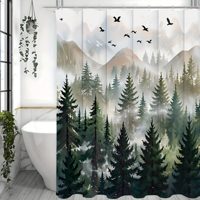 Shower Curtains with Hooks Included