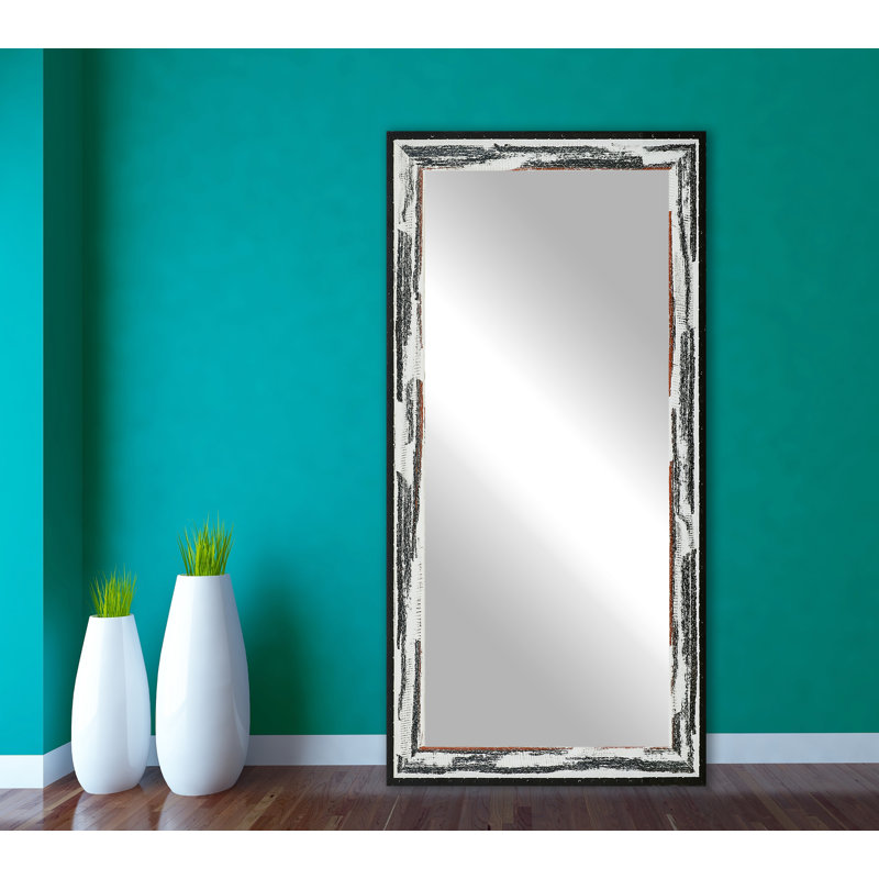 Ulrey Solid Wood Flat Mirror, 65.5" H x 30.5" W, Ivory/Black