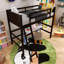 Lit mezzanine simple à cadre en bois avec échelle-152028774