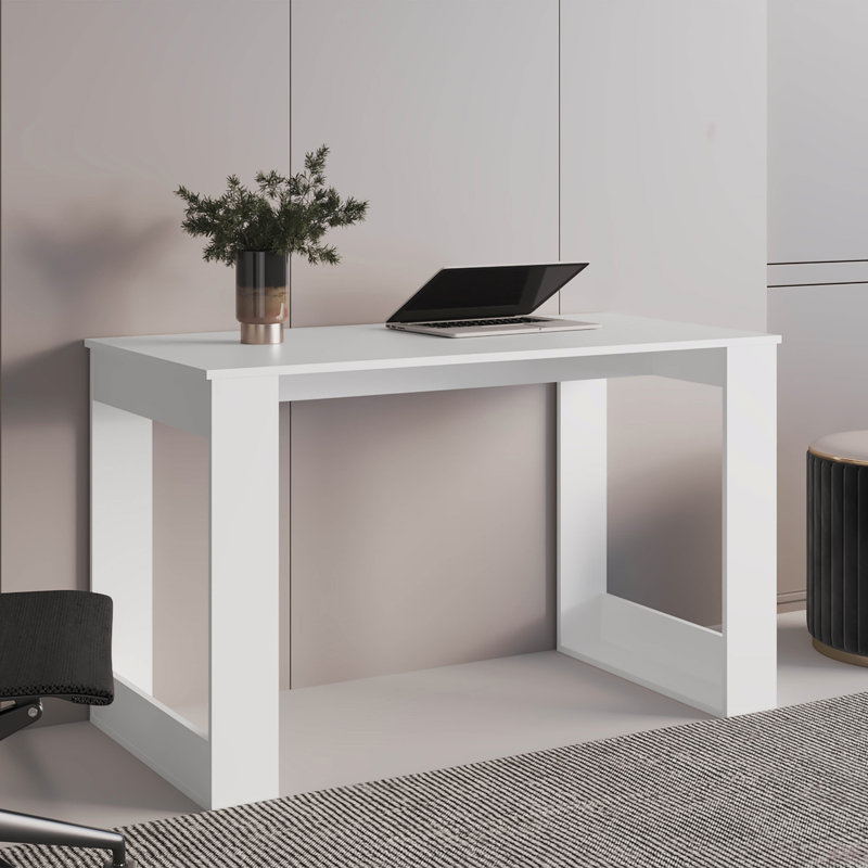 Computer Desk Albion With Ample Worksurface And Legs, White