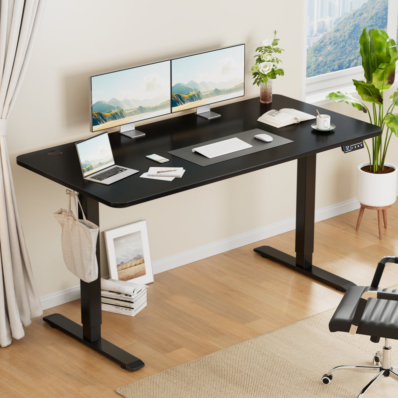 Bureaux debout à hauteur réglable Putnam, Noir, noir, noir, noir, H 48 po x l 62,99 po x P 23,62 po