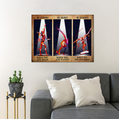 «Gymnast Girl - Be Strong When You Are Weak», art textuel sur toile tendue