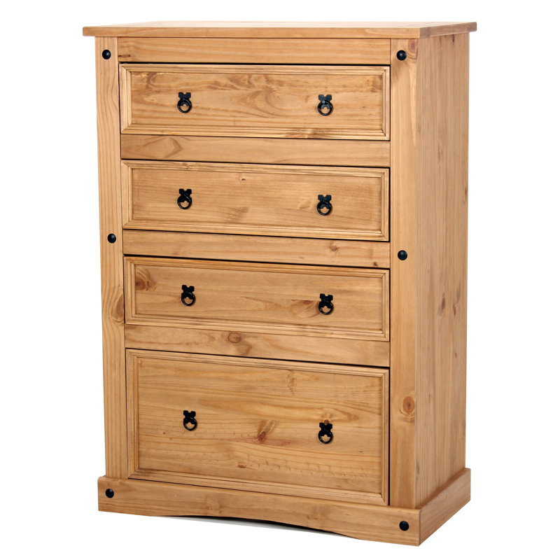 Dean Solid Wood 91cm W 4 - Drawer Chest of Drawers