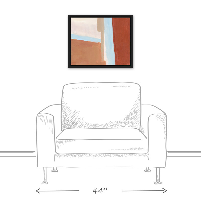 Toile flottante chaude et abstraite encadrée, H 17,75 po x l 21,75 po x P 1,75 po, Cadre flottant noir