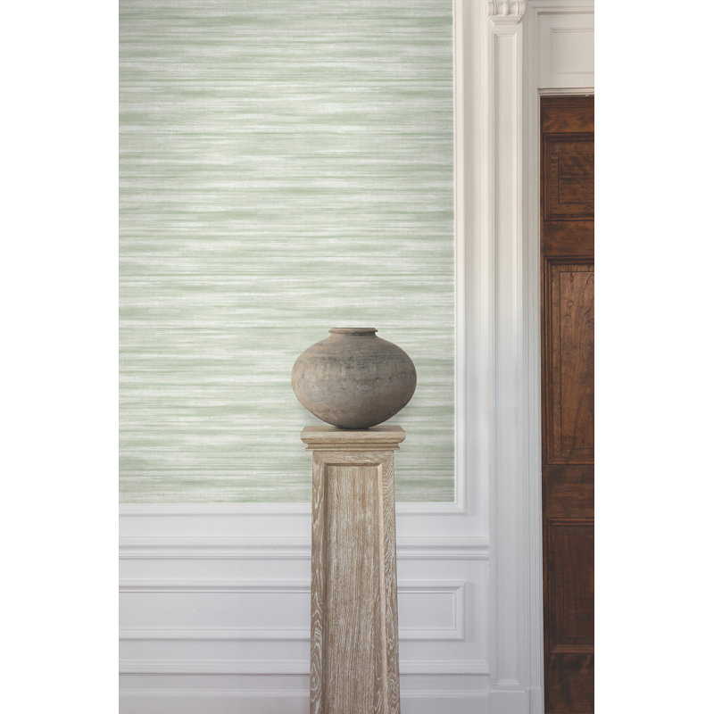 Brushed Linen Abstract Wallpaper Double Roll, Green