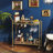 Gold Metal 2-Tier Bar Cart with Wine Rack and Glass Holder