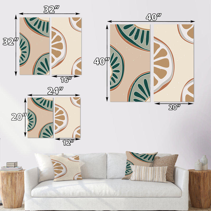 Vintage Fruit Illustration II - ensemble de 2 reproductions, Toile tendue, H 20 po x l 24 po x P 1 po