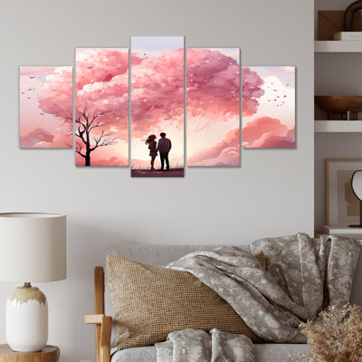Art romantique sur toile rose romantique