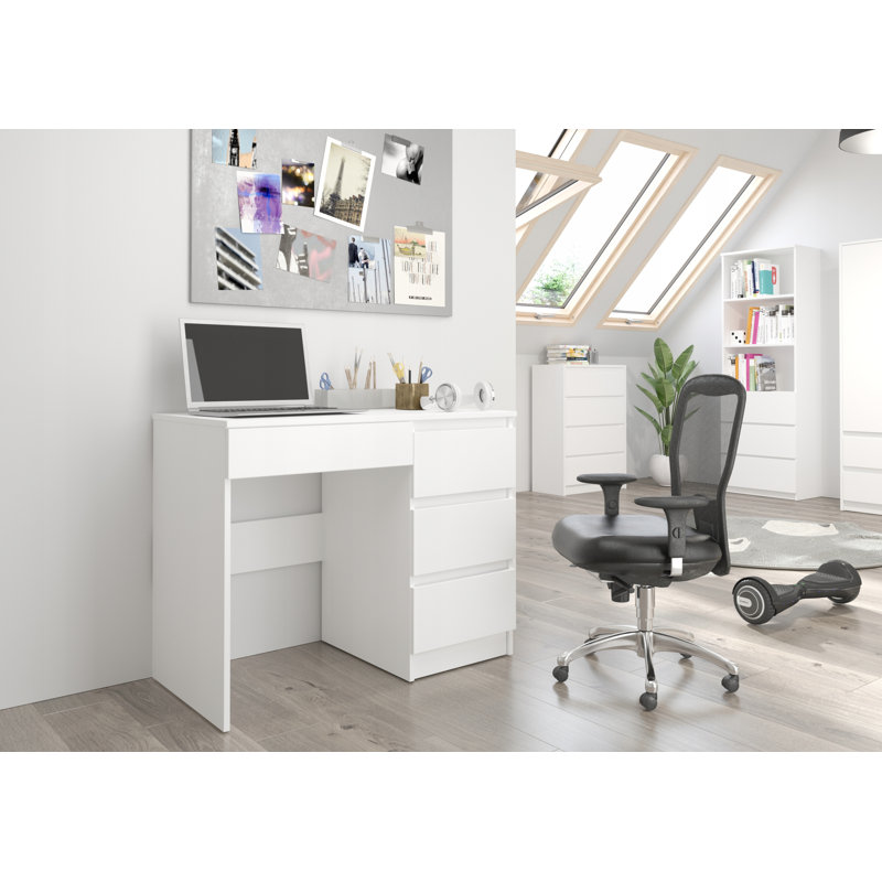 Arbenita Computer Table, Highgloss Sand Grey