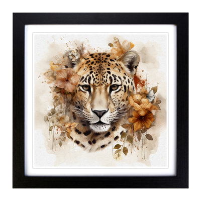 Leopard Floral Art No.2 - Framed Print