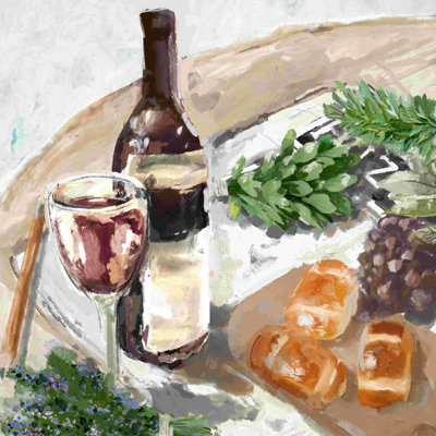 Vin et pain croisé - peinture sur toile tendue