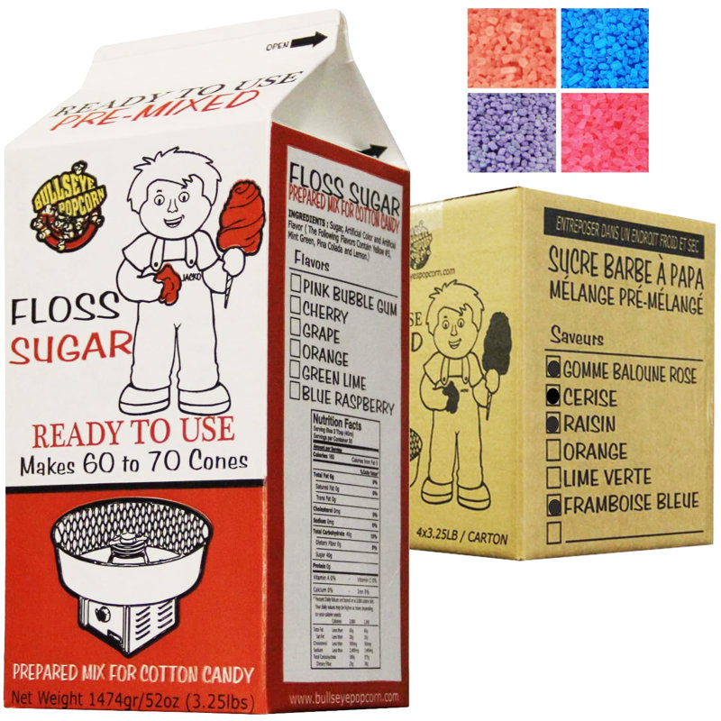 Mélange de sucre de noël en coton, Framboise, gomme à mâcher, cerise, Mauve
