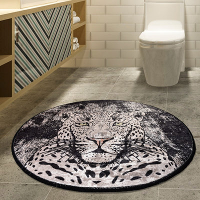 Tapis de bain de qualité supérieure, diamètre de 39,4 pouces, 100% polyester, antiallergique, anti-poussière et antitache, surface antidérapante | Lavable à la machine à 86 ° F, 700 g / m² | Doux et durable pour la sécurité et le confort de la salle de bain