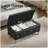 Upholstered Storage Ottoman Bench For Bedroom End Of Bed Faux Leather Rectangular Storage Benches Footrest With Crystal Buttons For Living Room Entryway (Black)
