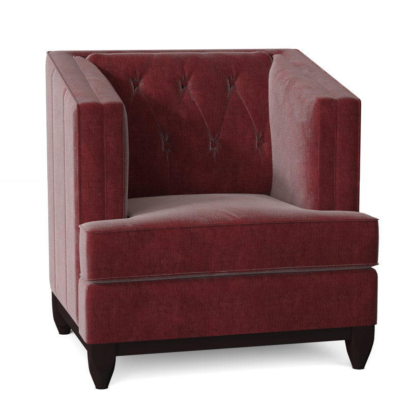 Ali Tufted Armchair, Savona Ruby