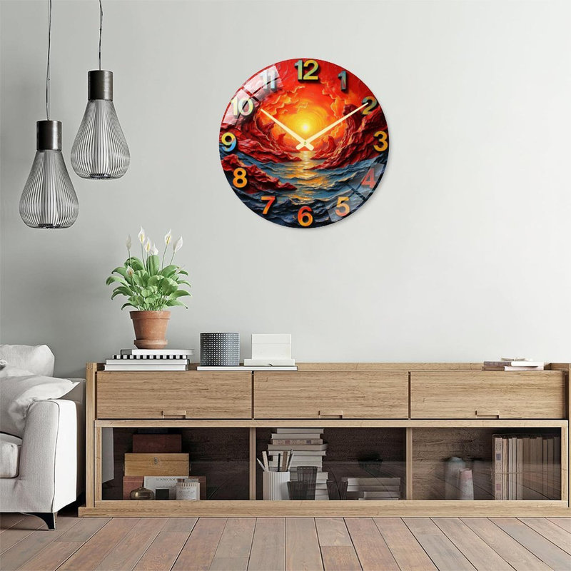 Horloge murale Sunset Ocean Wave