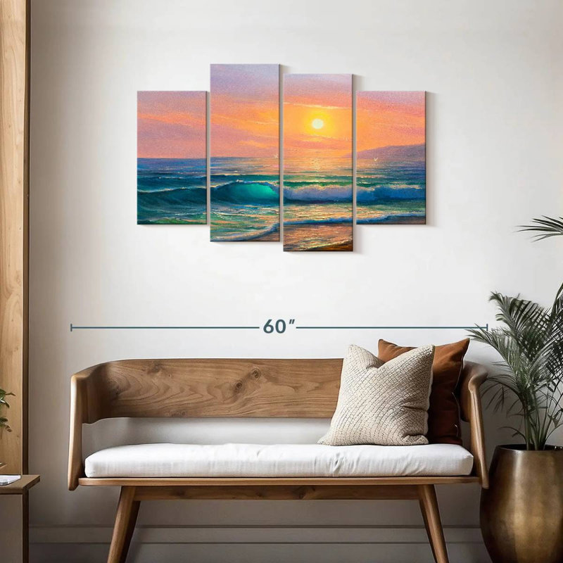 Alvord, soleil sur la mer, peinture, H 27 po x l 43 po