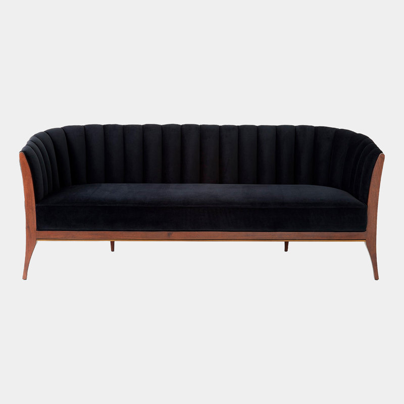 Canapé Channel Back - velours noir, Marine, Brun