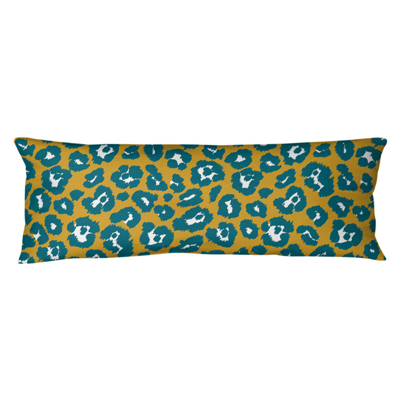 Oreiller moyen en polyester/bourre en polyester Jacksonville, polyester, Or / bleu clair