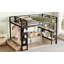Structure de lit mezzanine avec garde-robe, lit mezzanine en métal avec tablettes de rangement et panneau perforé-1141735795