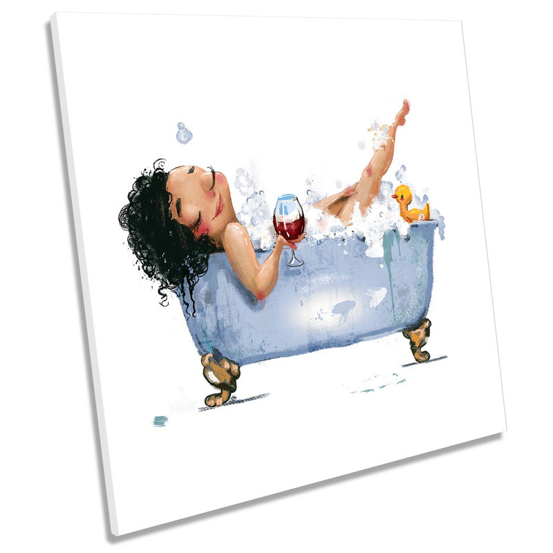 Z2736 Bath Tub Modern Bathroom - Wrapped Canvas Painting, 60cm H x 60cm W x 2cm D