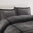 7 Piece Corduroy Bedroom Grey King - Modern, Comfortable Design Comforter Dark Brushed Fabric Reverse For Comfort