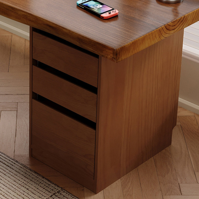 Bureau rectangulaire en bois massif brun noisette, H 29,53 po x l 62,99 po x P 27,56 po