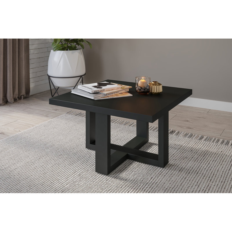 Nickalis Cross Legs Coffee Table, Black, Black
