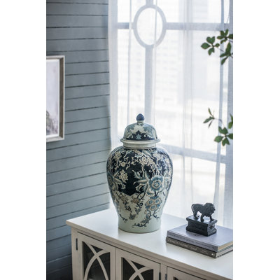 D13.5x23"  Charette Porcelain China Jar