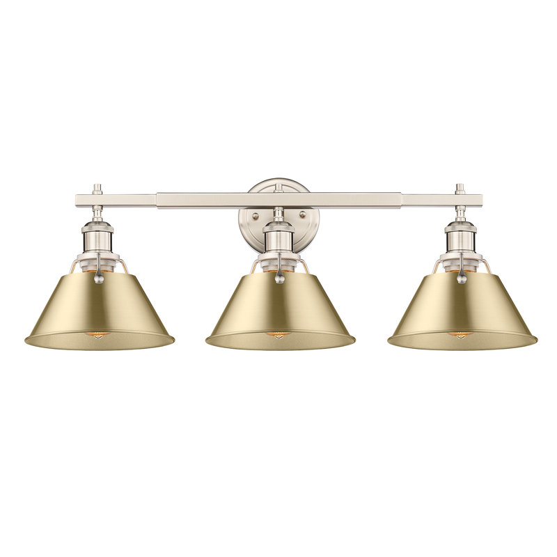 Felda 3-light fixture, Pewter, Brushed Champagne Bronze
