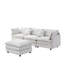 Canapé modulaire de 105 po en tissu de chenille rembourré de 105 po, canapé 3 places avec repose-pieds beige-834853918