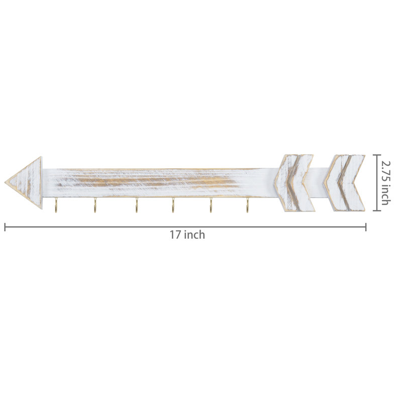 6 Hooks Necklace Organizer Wall Mounted Jewellery Holder