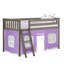 Lit mezzanine simple en bois massif avec rideau Ethridge Kids-1908180088-1908180086